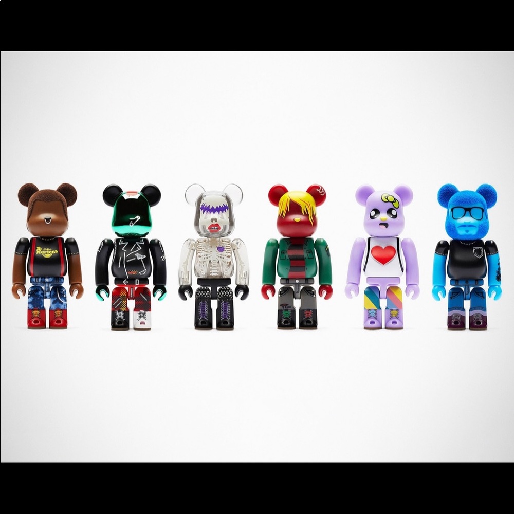 BNWT Medicom Toy x Doc Martens Anniversary Bearbrick 100% Set of Six Figurines